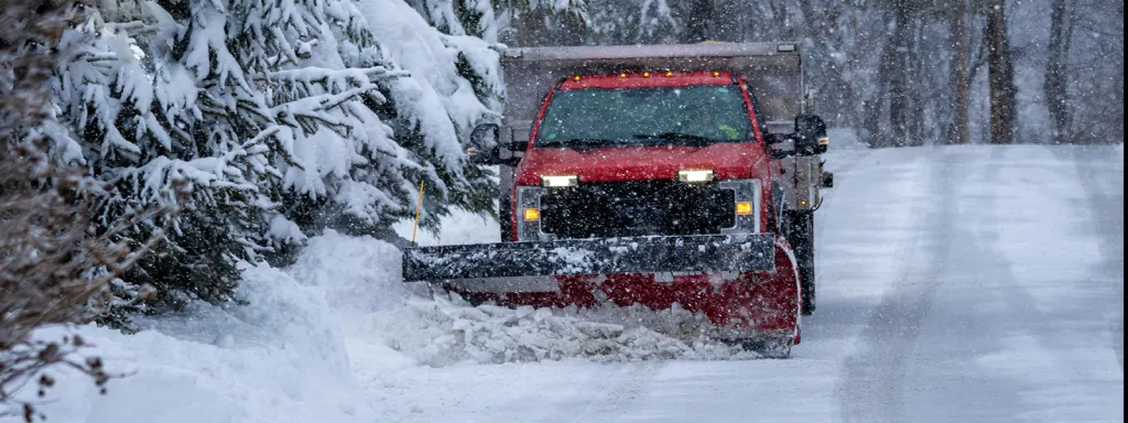 engine pushing snow 
